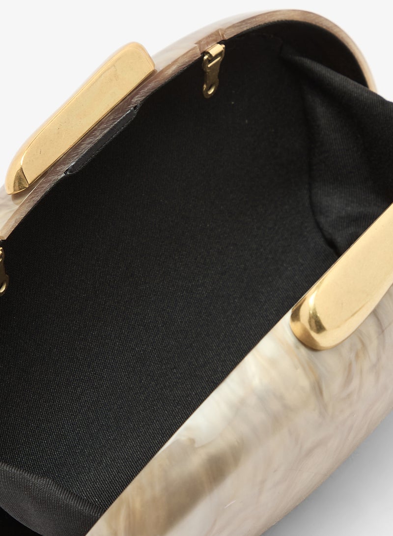 ايلا ليمتد اديشن حقيبة يد بيضاوية بتفاصيل ذهبية - Image 4